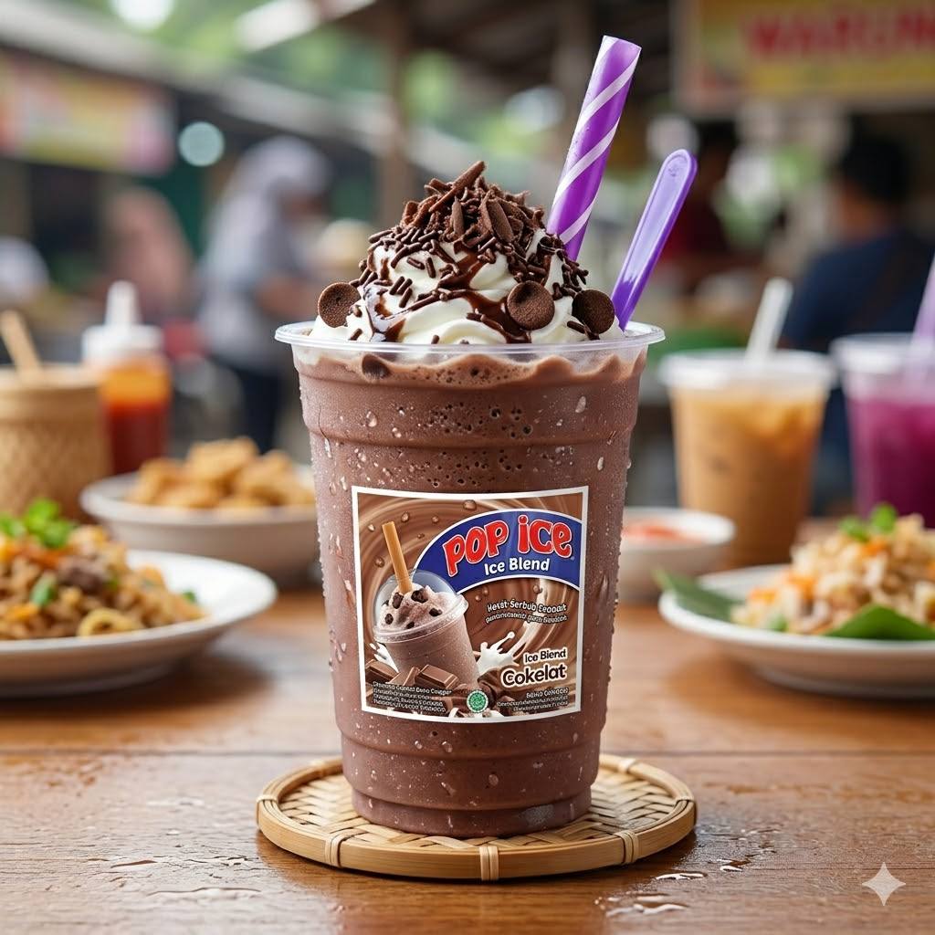 Pop Ice Blend Cokelat Rice Bowl Mantul